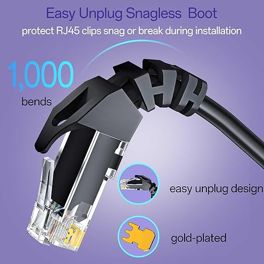 Cat 6 Ethernet Cable 10FT 10Pack, Cat6 Ethernet Patch Cable 10Gbps, High-Speed - Image 4