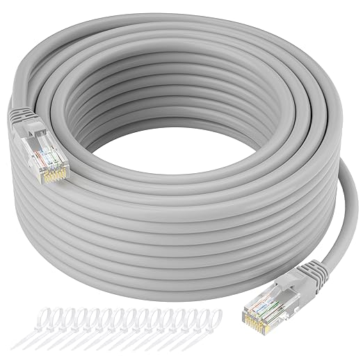 Cat5e Ethernet Cable 25 FT, Long Cat 5e Internet Cable, Standard RJ45 Connector by Kxable