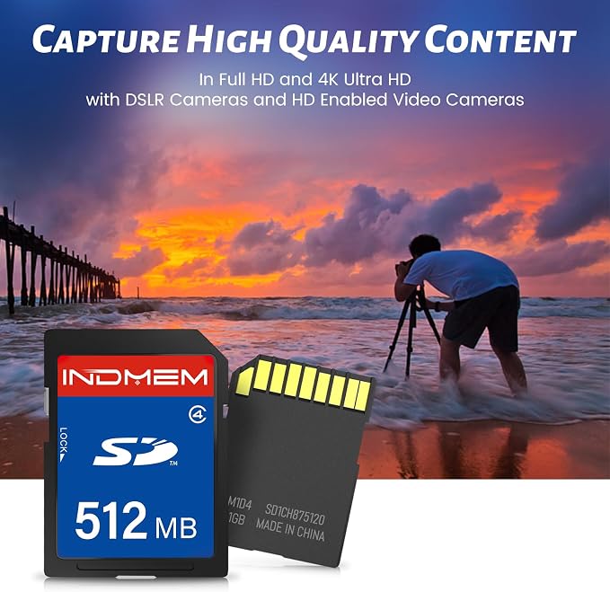512MB SD Card, SD Flash Memory Cards UHS-I U1 Class 4 High-Speed Full HD Video - Image 3