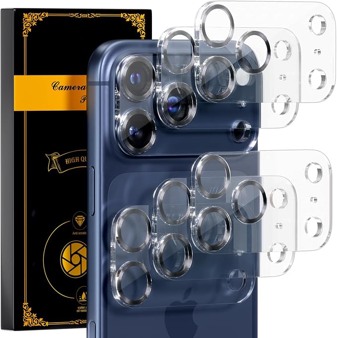 for 6 Pack iPhone 17 Pro Camera Lens Protector 9H Tempered Glass Camera Screen by Beuxece