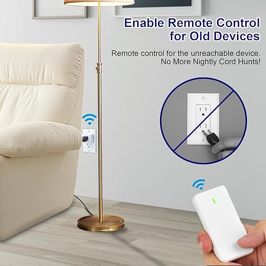 Remote Switch Outlet 2Sets, Wireless On/Off Light Switch Wall Mounted, TUV - Image 3