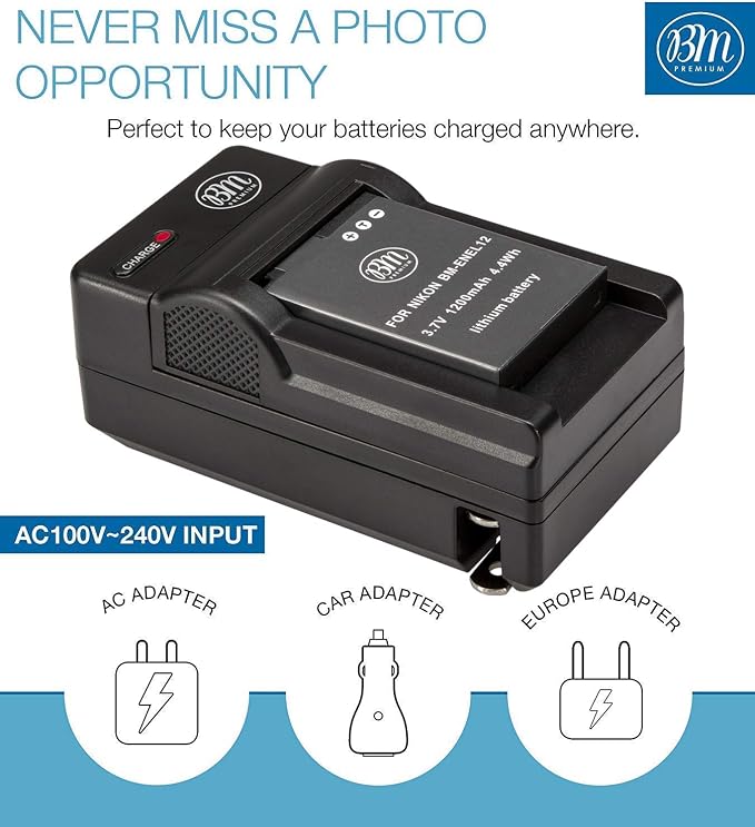 BM Premium EN-EL12 Battery and Charger - Image 3