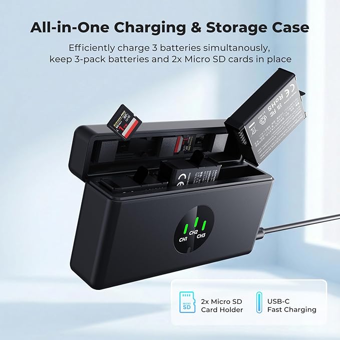 K&F Concept 3-Pack Action 6 Battery - Image 5