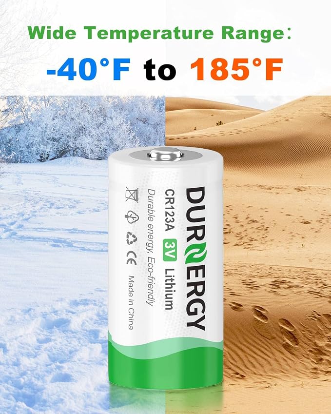 DURNERGY CR123A Lithium Batteries 12 Pack 3 Volt 10 Year Shelf Life High Power - Image 4