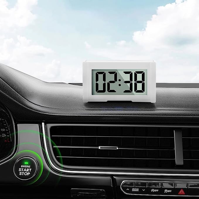 YOUNGFLY 2PCS Small Digital Clock, Vehicle Adhesive Clock - Image 3