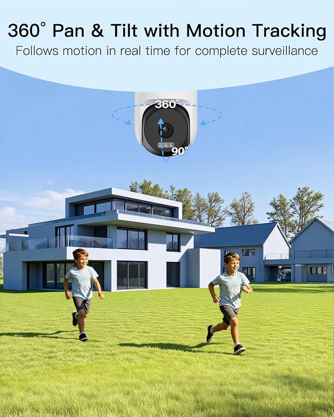 VIMTAG 2.5K 4MP Outdoor Security Camera, Pan/Tilt WiFi Home CCTV Camera - Image 2