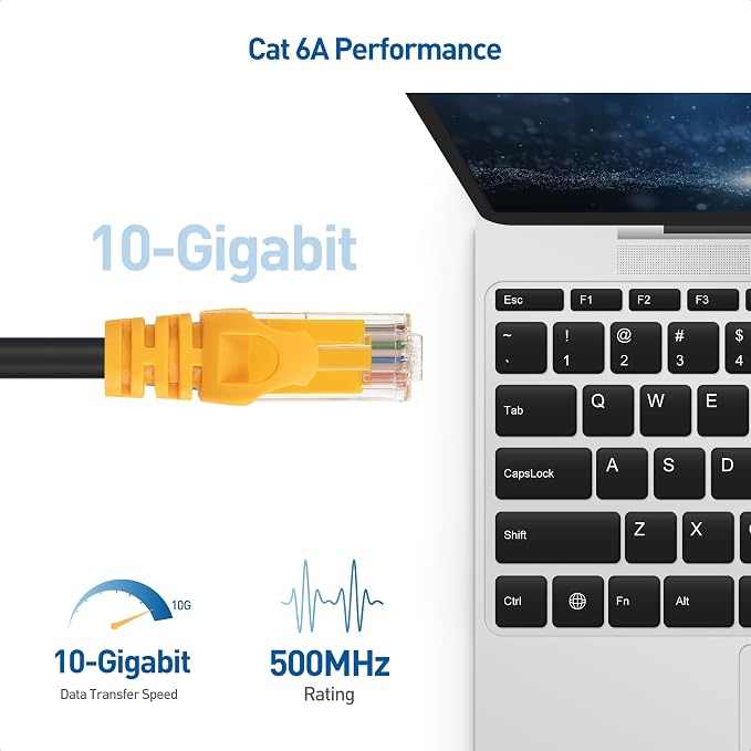 Cable Matters 10Gbps Pure Copper 24 AWG Cat 6A Ethernet Cable - 50ft - Image 2