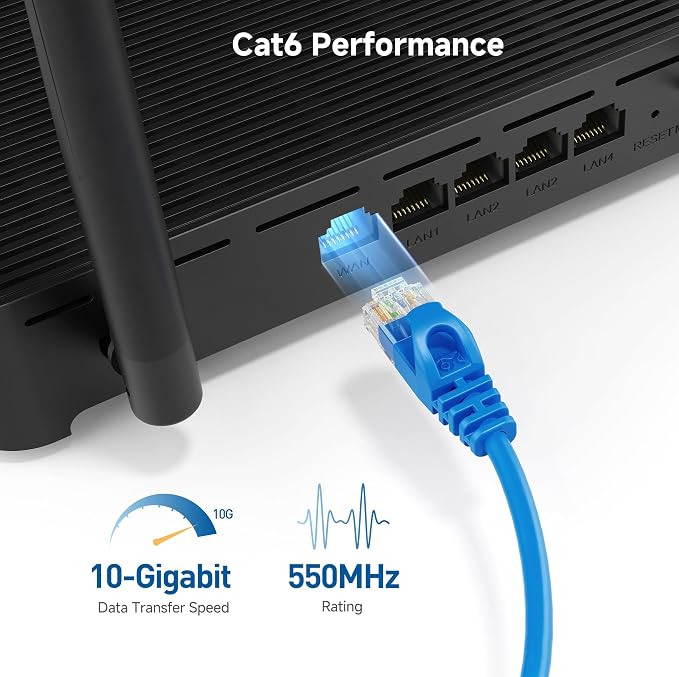 Cable Matters 10Gbps 5-Pack Snagless Cat 6 Ethernet Cable - 14ft - Image 3