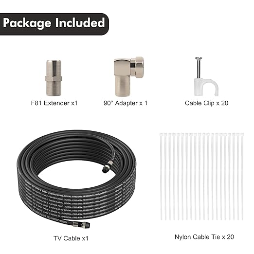 30ft RG6 Coaxial Cable, 75 Ohm TV Coax Cable - Image 2