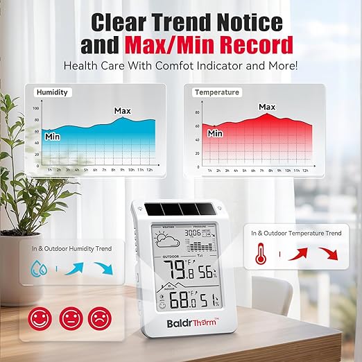 BaldrTherm Outdoor Indoor Thermometer Wireless Weather Station, Dual-Zone - Image 5