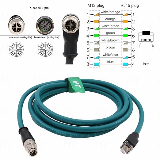 Ethernet 8 Pin X-Coded M12 RJ45 CAT-7e Cable - Image 3