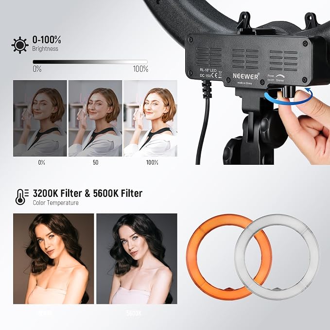 NEEWER 18 Inch/45cm LED Ring Light - Image 4