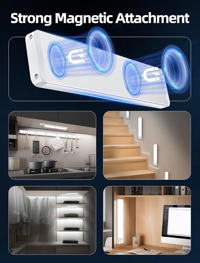 Under Cabinet Motion Sensor Lighting: 10 Inch Dimmable Rechargeable Lights - Image 8