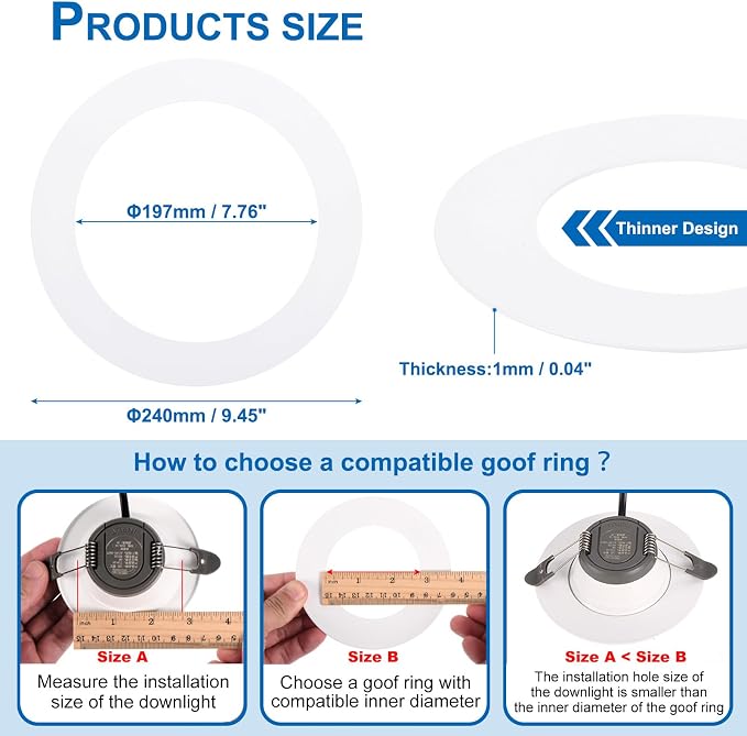PATIKIL 7.76" ID 9.45" OD Goof Rings - Image 2