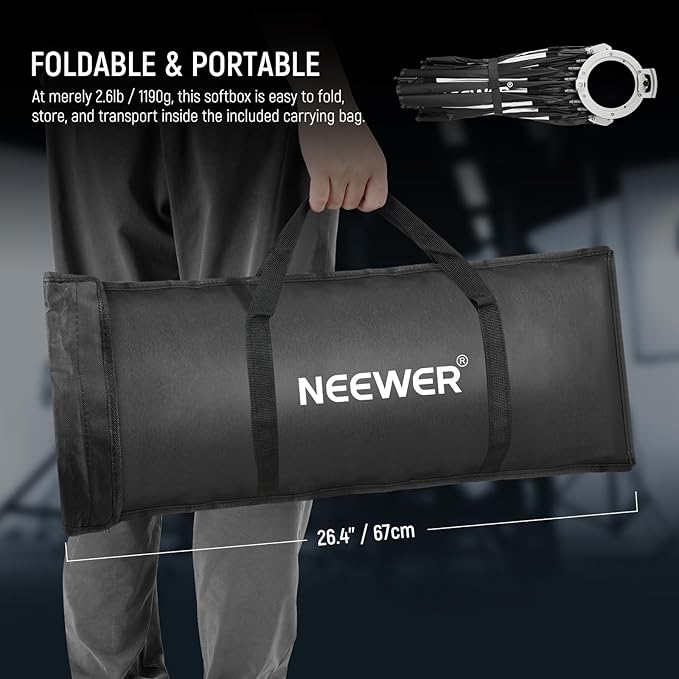 NEEWER Parabolic Softbox Kit, 23.6" Bowens Mount Soft Box - Image 7