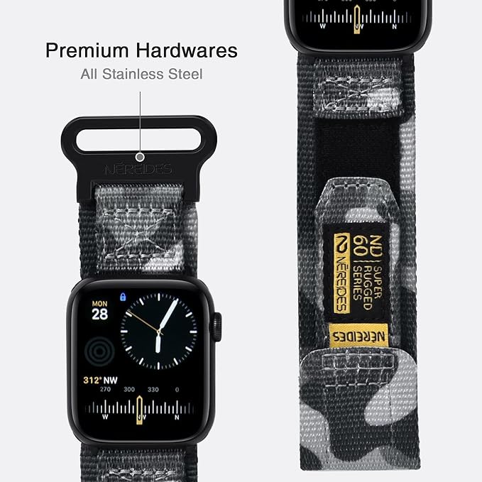 Nereides Compatible with Apple Watch Band Ultra 3/2/1, Nylon Sports Strap with - Image 7