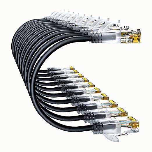 Cat6a Patch Cables 2ft Slim, Cat6 Ethernet Patch Cable Pure Copper, Flexible by 10Gsupxsel