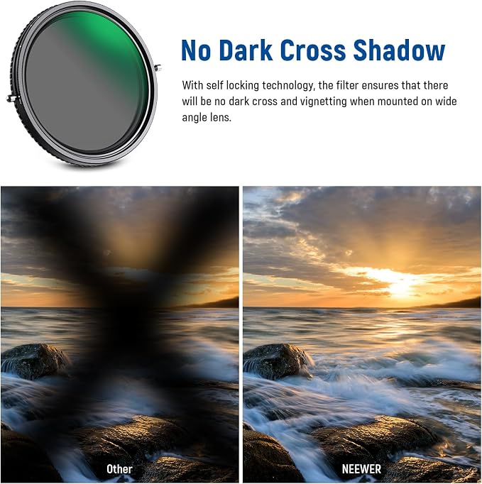 NEEWER 2 in 1 46mm Variable ND Filter ND2–ND32&CPL Filter No X Cross/30 Layer - Image 4