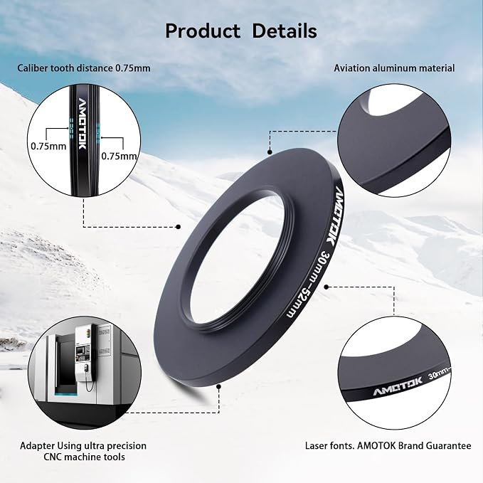30mm Lens to 52mm Camera Lens Adapter, 30mm to 52mm Filter Step up Ring Adapter - Image 3