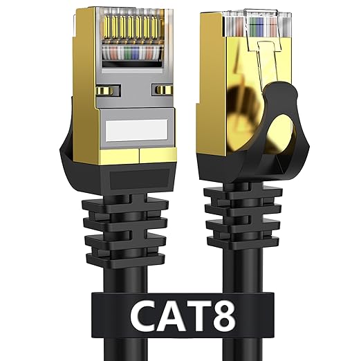 Cat 8 Ethernet Cable 5 ft Shielded, Indoor&Outdoor, Heavy Duty High Speed by Dacrown