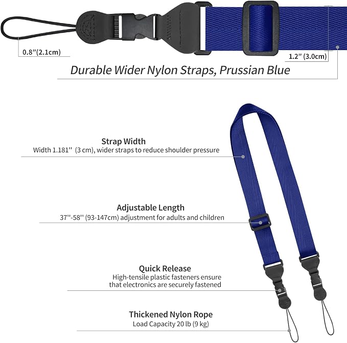 FIEIL Adjustable Shoulder Strap, Nylon Camera Strap, Comfortable Neck Strap - Image 6