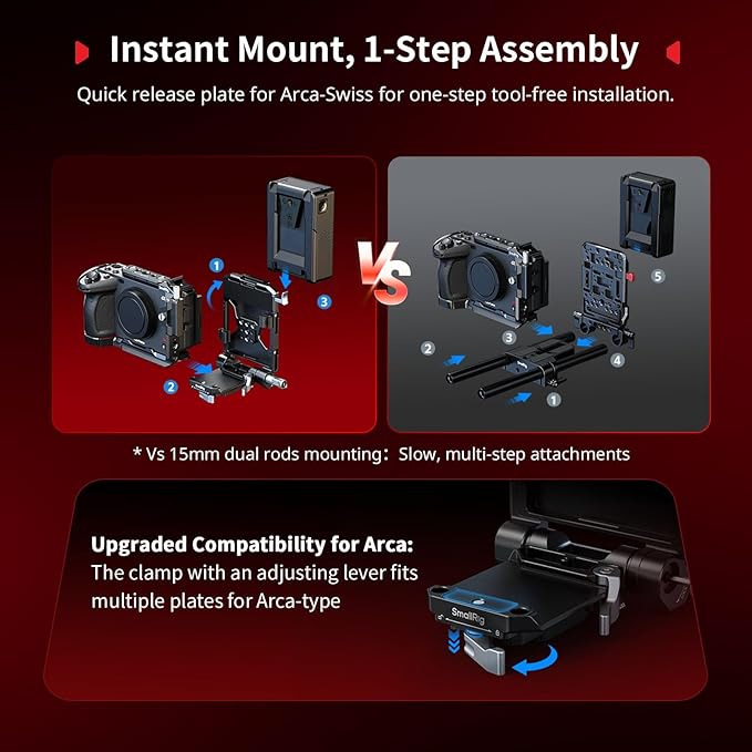 SMALLRIG Foldable V Mount Battery Plate Kit Pro, w/QR Plate - Image 2