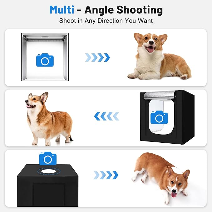 Photo Light Box 40x40 Inch for Photography, 3 Color 10-Level Adjustable Photo - Image 3