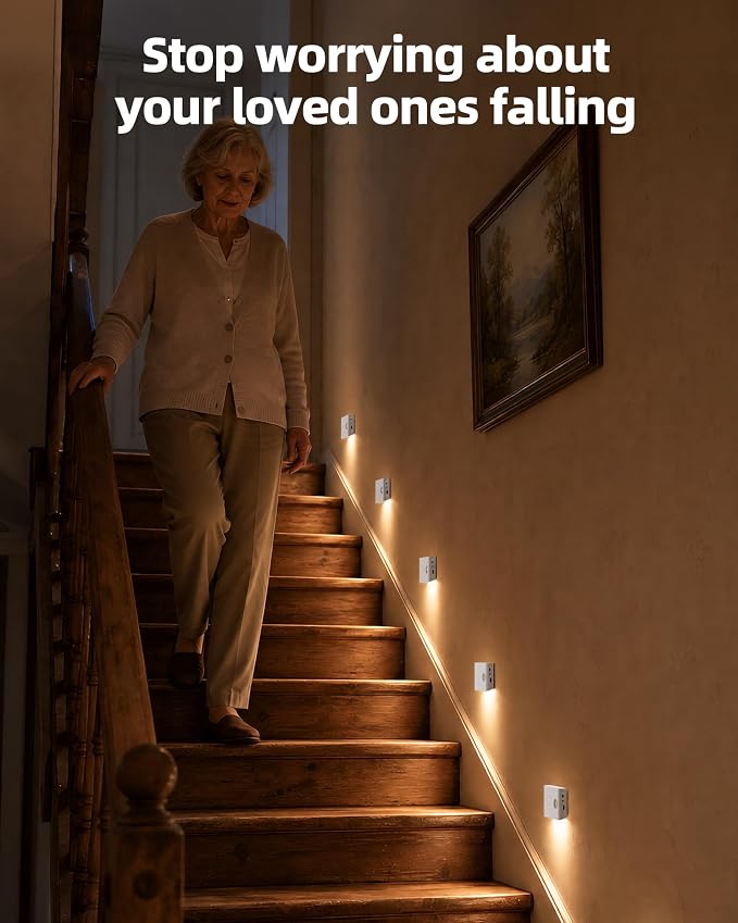 EZVALO 4 Pack Motion Sensor Night Lights Indoor, Rechargeable 1500mAh LED Stair - Image 4