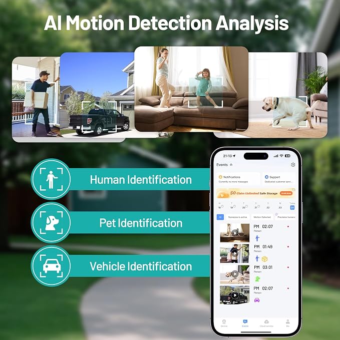 2K Window Mount Security Camera, Full Color Night Vision WiFi Indoor Camera - Image 5
