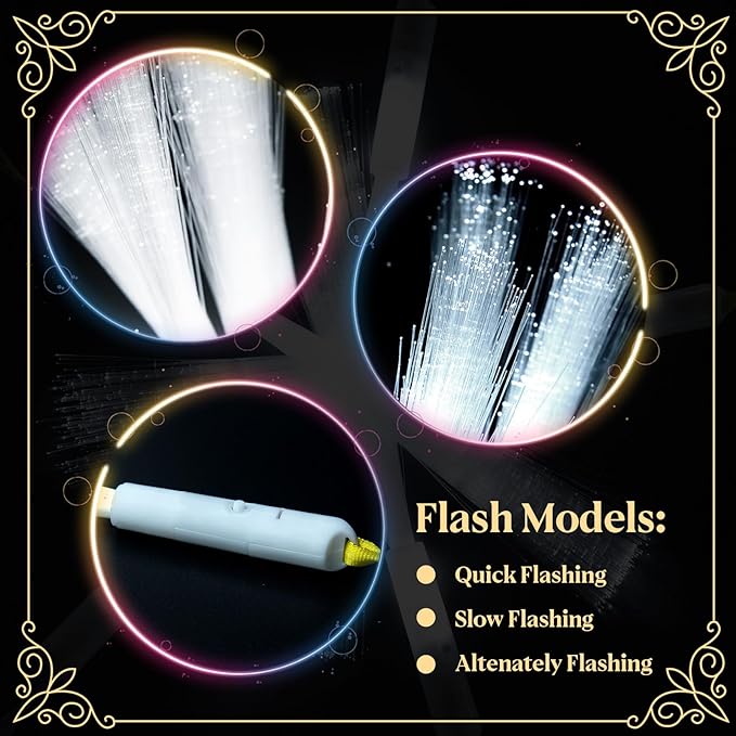 SHQDD 48 PCS White Fiber Optic Wands, Neon Party Supplies, LED Fiber Wands - Image 4