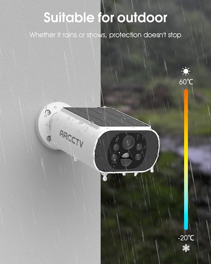 ARCCTV Solar Security Camera Outdoor Wireless, 4MP Battery Powered Home - Image 7