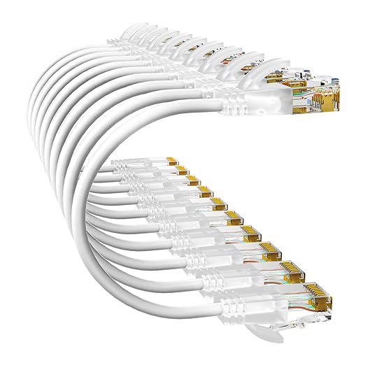 Cat6a Patch Cables 1ft Slim, Cat6 Ethernet Patch Cable Pure Copper, Flexible by 10Gsupxsel