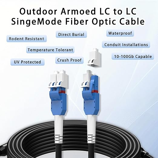 610M/2001FT LC to LC Armored Outdoor Fiber Optic Cable, Single Mode Duplex - Image 9