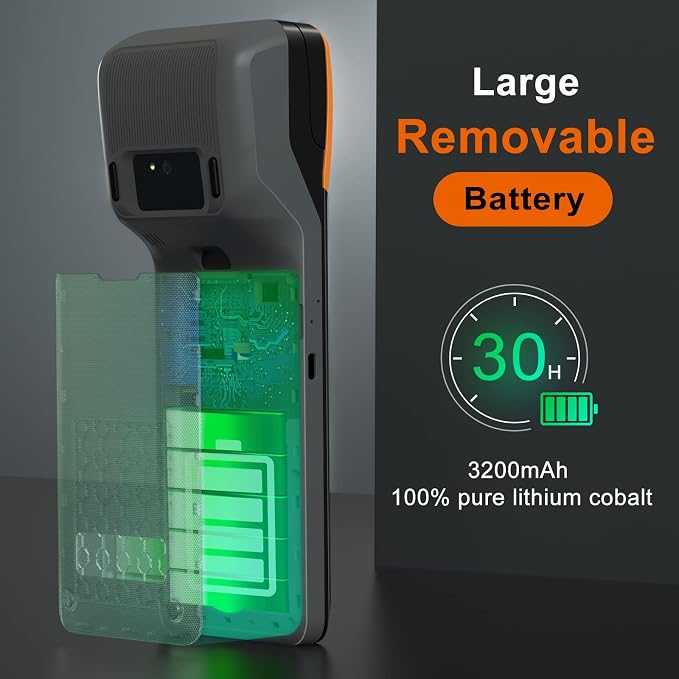symcode POS PDA Thermal Receipt Printer, 1D 2D Barcode Scanner Handheld PDA - Image 6