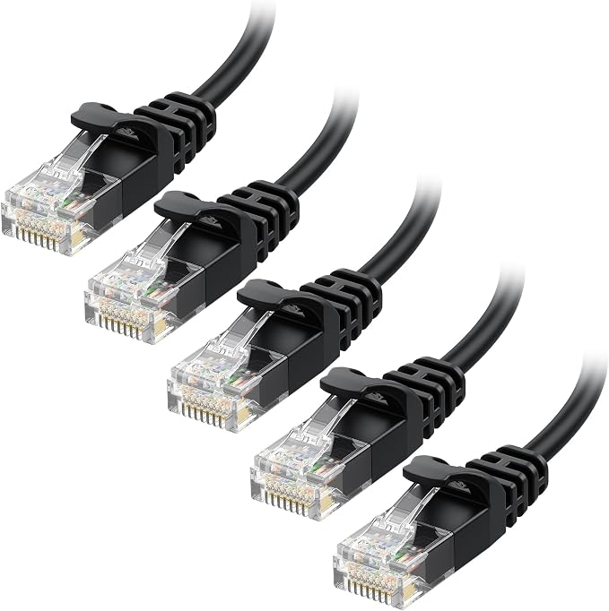 Cable Matters 10Gbps 5-Pack Snagless Cat 6 Ethernet Cable - 5ft by CableMatters