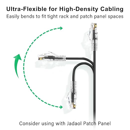 Jadaol UL Listed Patch Cables Cat 6a / Cat 6 0.5 ft 24-Pack, 10Gbps 550MHz Slim - Image 2