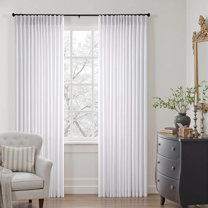 ANRODUO Memory Trained Pinch Pleated Curtains 96 Inches Long, Viral Linen Pinch - Image 6