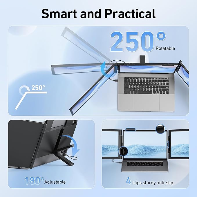 Laptop Screen Extender, 14’’ FHD 1080P Triple Portable Monitor - Image 6