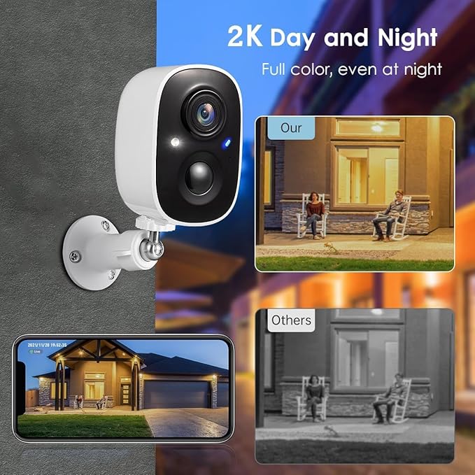 GMK Security Cameras Wireless Outdoor, 2K Battery Powered Cameras - Image 2