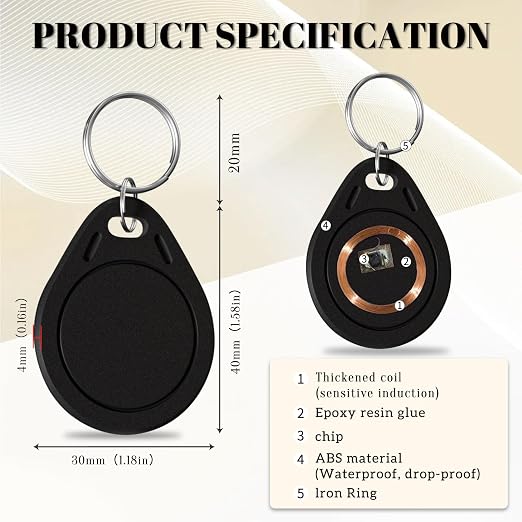 20pcs T5577 RFID Keyfobs 125khz Writable T5577 Key Fob Proximity ID Card Token - Image 3