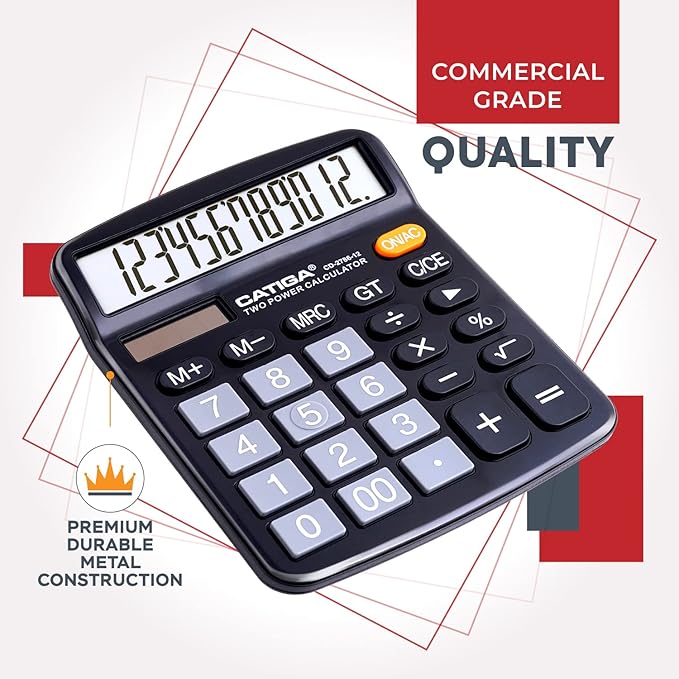 CATIGA 12 Digit Desk Calculator, Desktop Calculators - Image 6