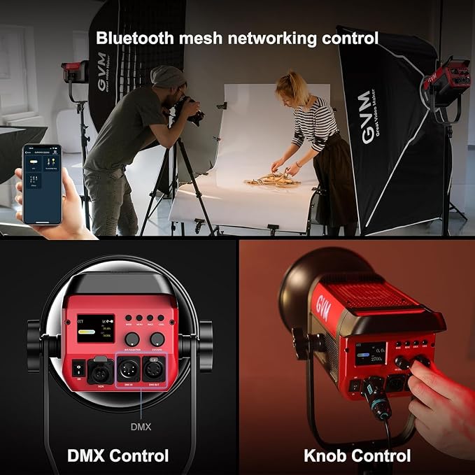 GVM 200W LED Video Light with Lantern Softbox, SD200B Continuous Lighting Kit - Image 5