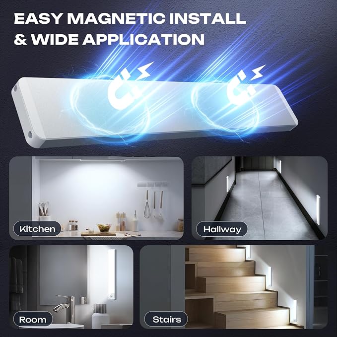 5 Pack Under Cabinet Lighting Wireless 2200maAh Rechargeable LED Motion Sensor - Image 3