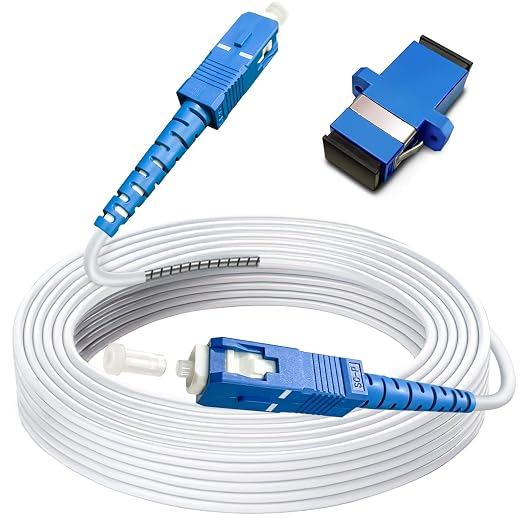 50ft SC to SC Fiber Optic Patch Cable, Armored Single Mode SC/UPC to SC/UPC by Bangun