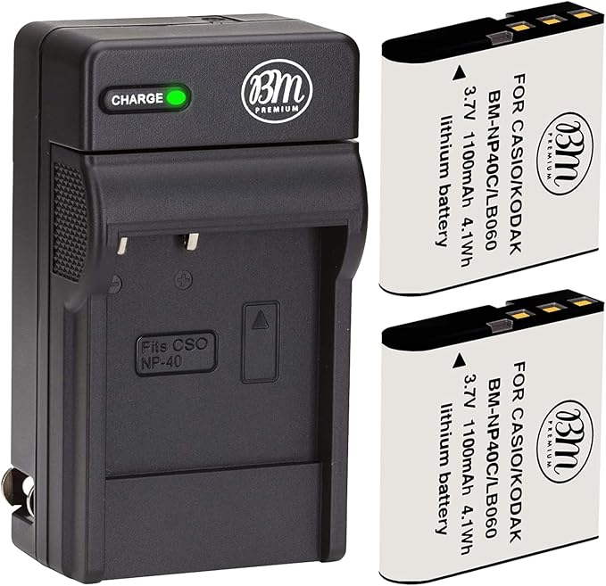 BM Premium 2 Pack of LB-060 Batteries and Battery Charger by BMPremium