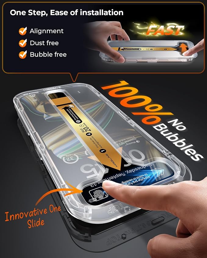 MRGLAS 4-Pack TOP 9H+ Glass for iPhone 16 Pro Privacy Screen Protector UNBREAK - Image 2