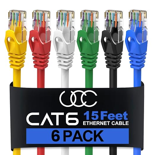 Ultra Clarity Cables Cat6 Ethernet Cable, 15 Feet LAN, utp Cat 6, Network Cord by UltraClarityCables