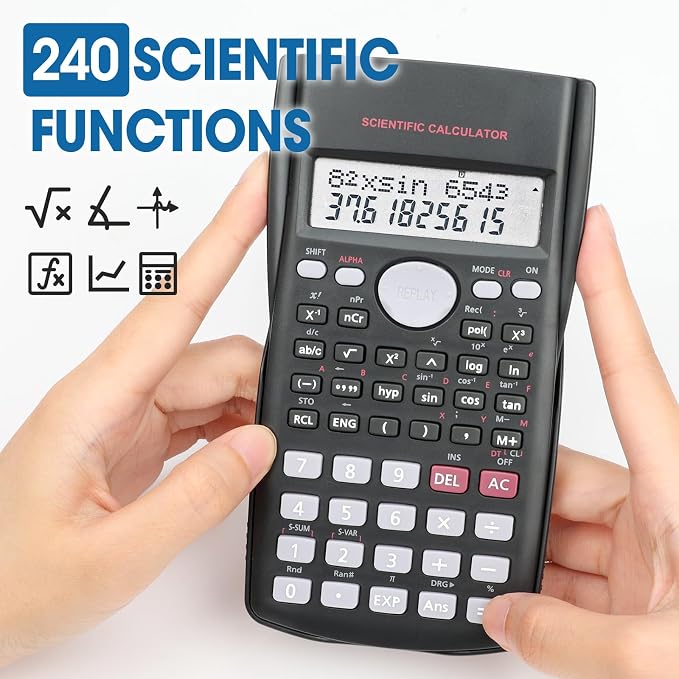 24 Pack Scientific Calculators Bulk, 2-Line Large Screen Display 240 Functions - Image 3