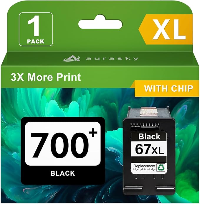 67XL Black Ink Cartridge Compatible by AURASKY