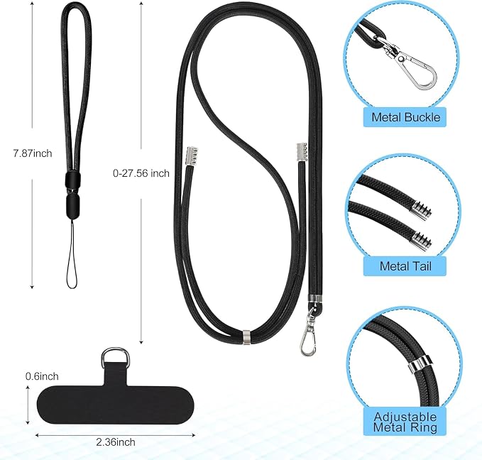 takyu Cell Phone Lanyard, Crossbody Phone Lanyard 1 Pack Adjustable Neck Strap - Image 3
